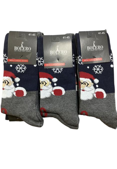 Sosete de Craciun Barbatesti ,Imprimeu Mos Craciun ,Engros